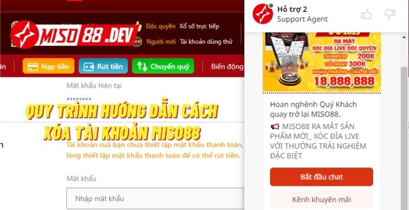 Quy Trình Hướng Dẫn Cách Xóa Tài Khoản Miso88